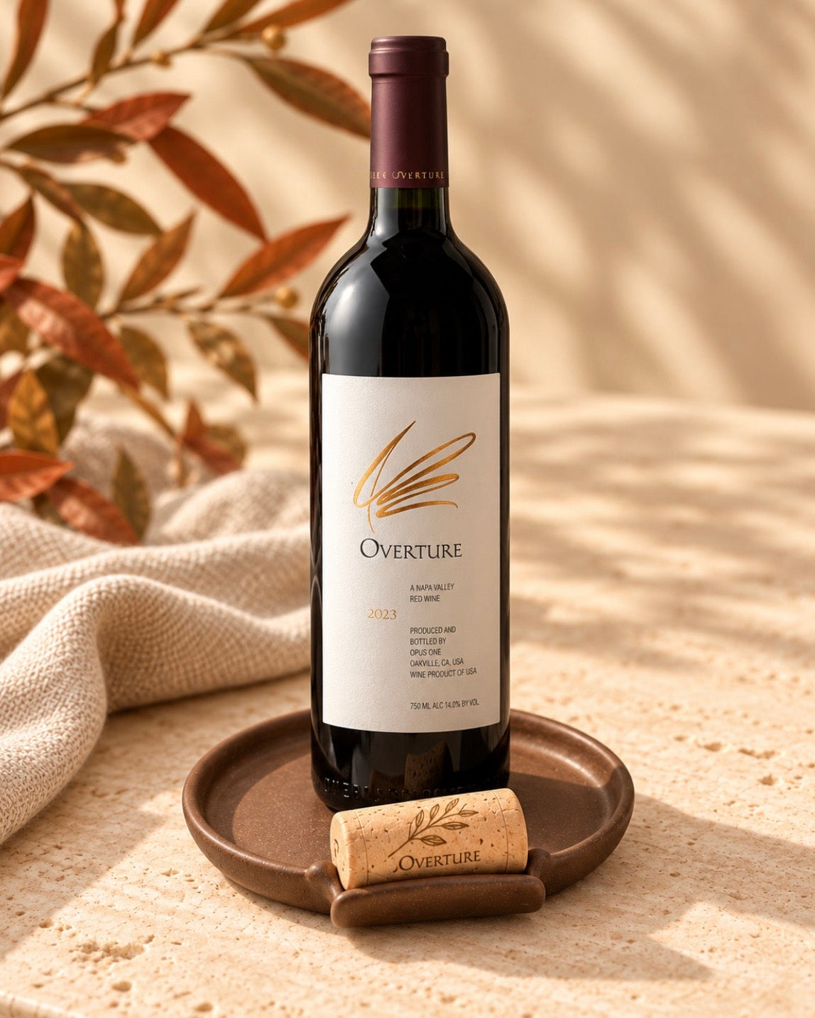 Matte Chocolate Wine Cooler & Wine Plate with Cork Rest