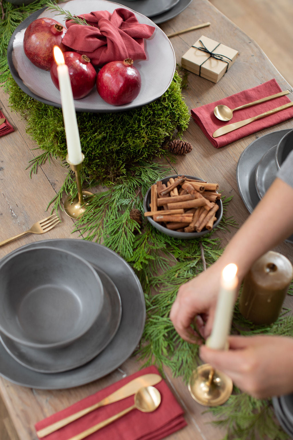 3 Piece Charcoal Shino Dinnerware Set