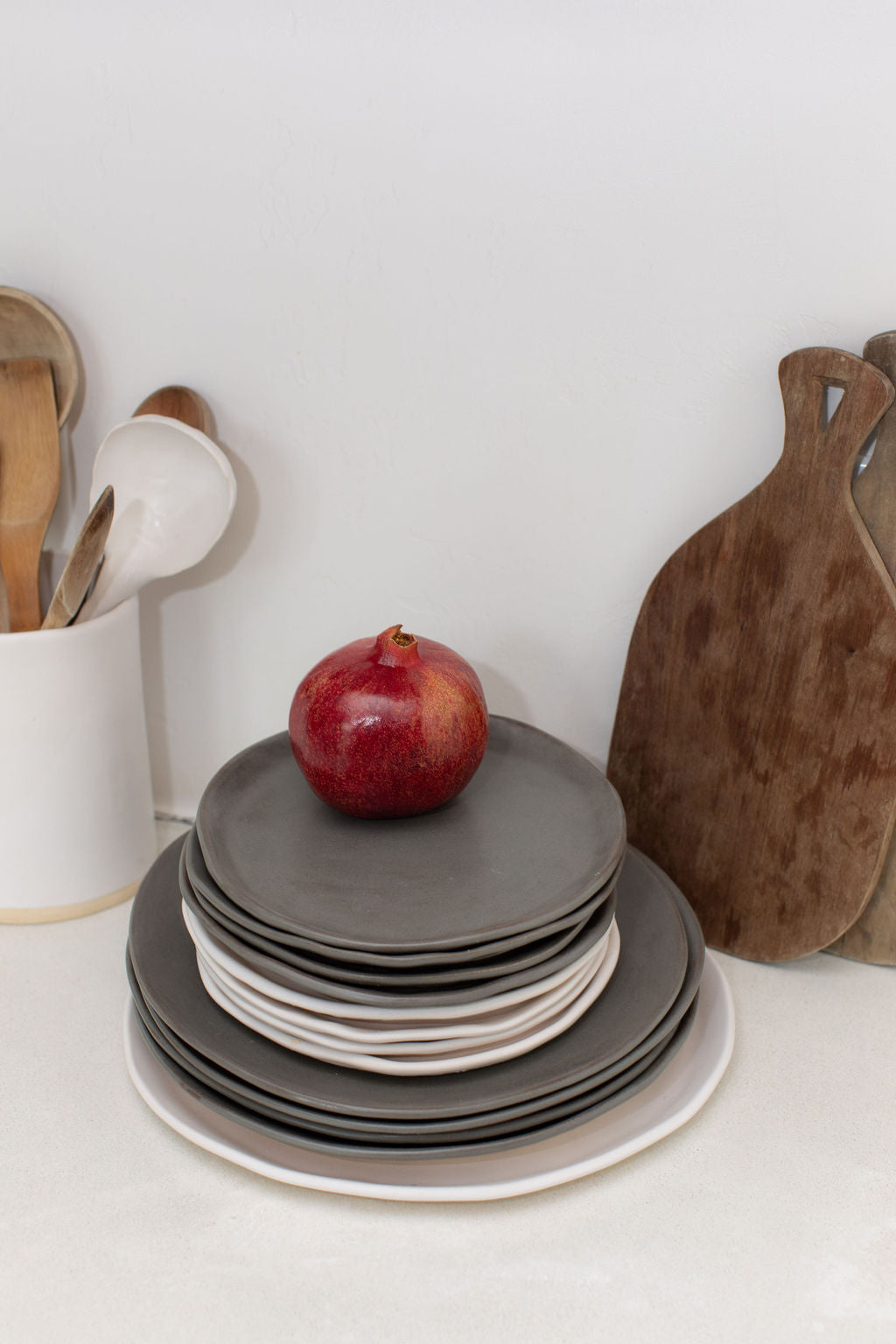 3 Piece Charcoal Shino Dinnerware Set