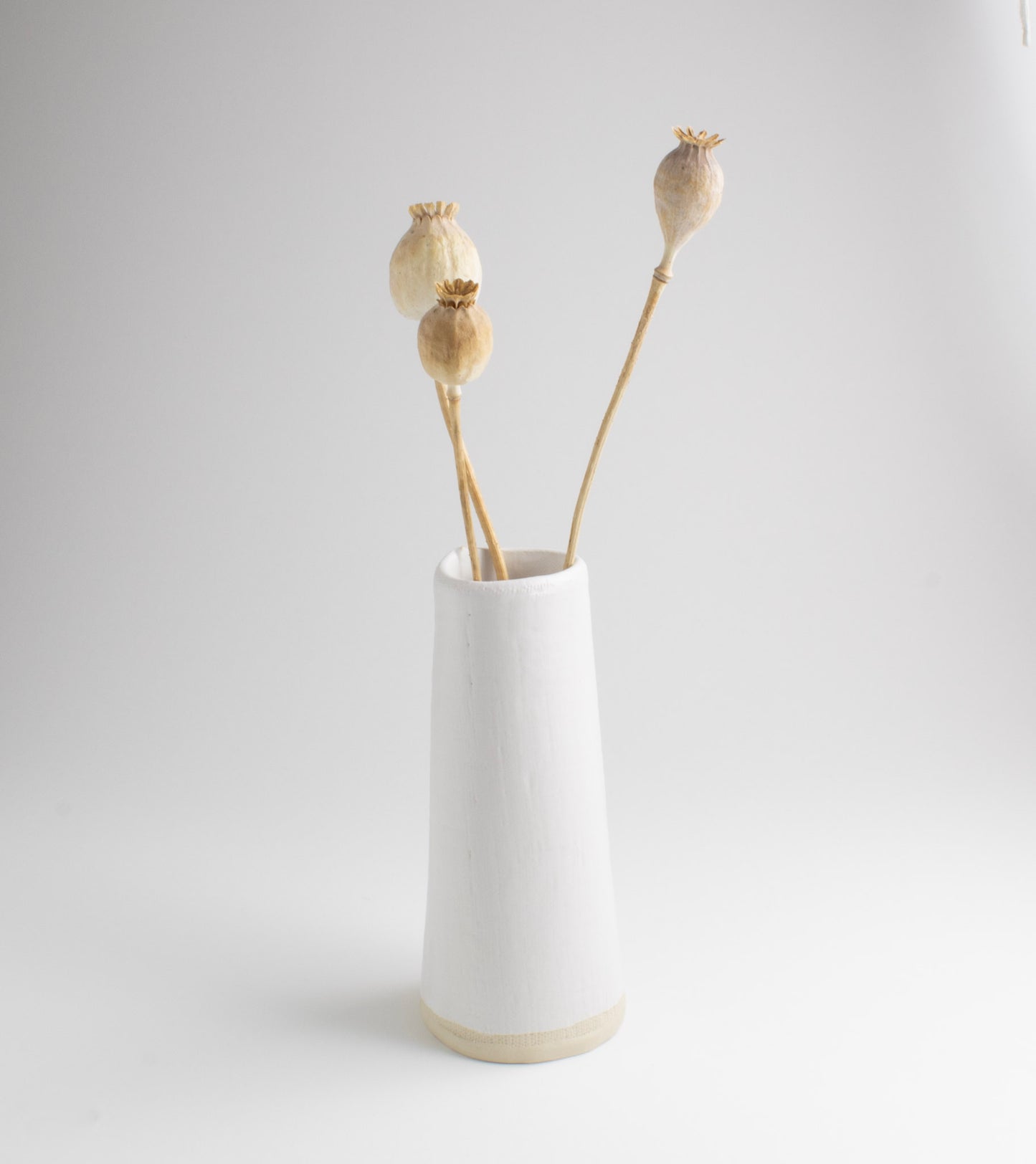 White Linen Taper Bud Vase