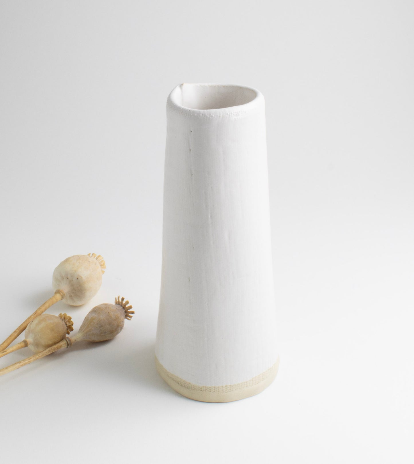 White Linen Taper Bud Vase