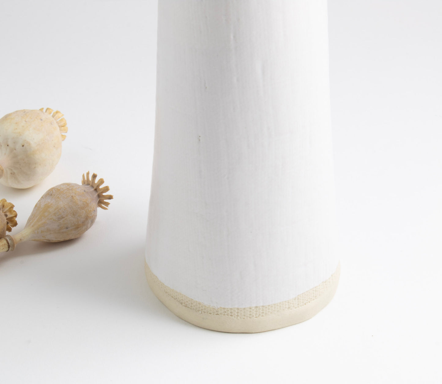 White Linen Taper Bud Vase