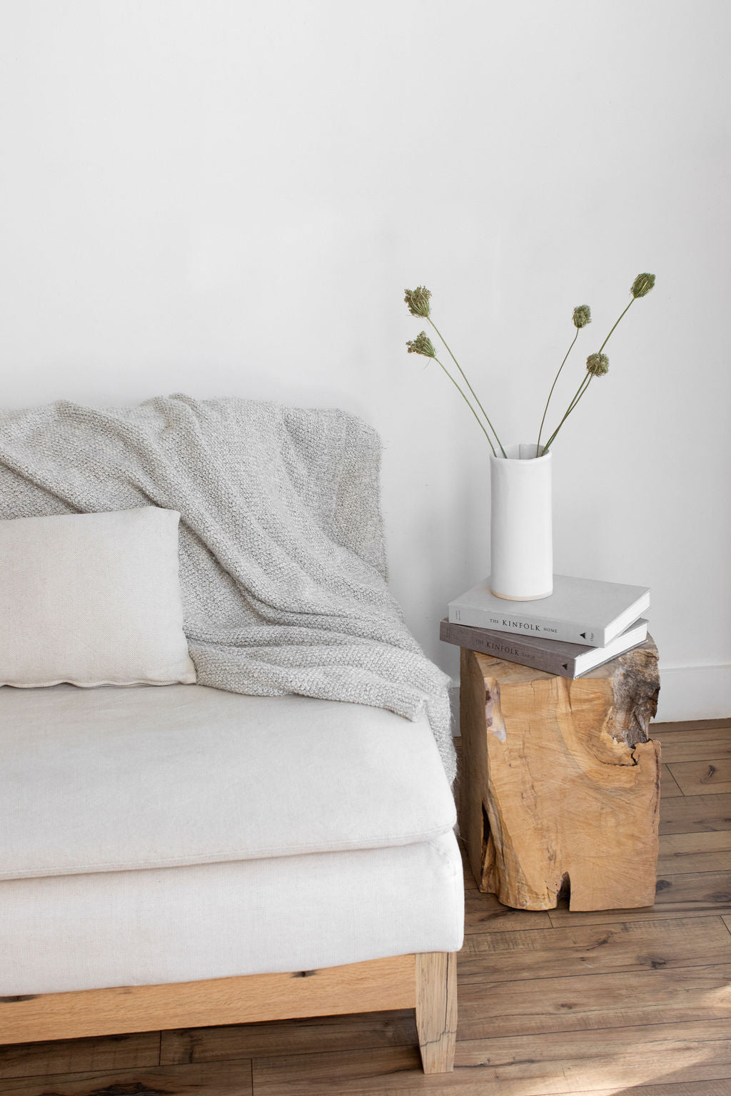 White Matte Pillar Flower Vases