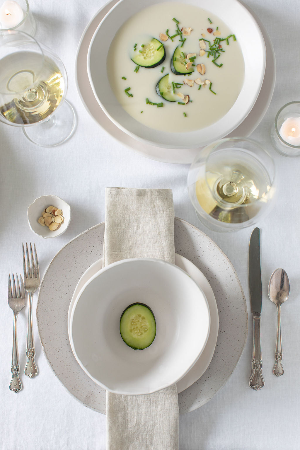 tagliaferro ceramics matte and speckled ceramic table setting