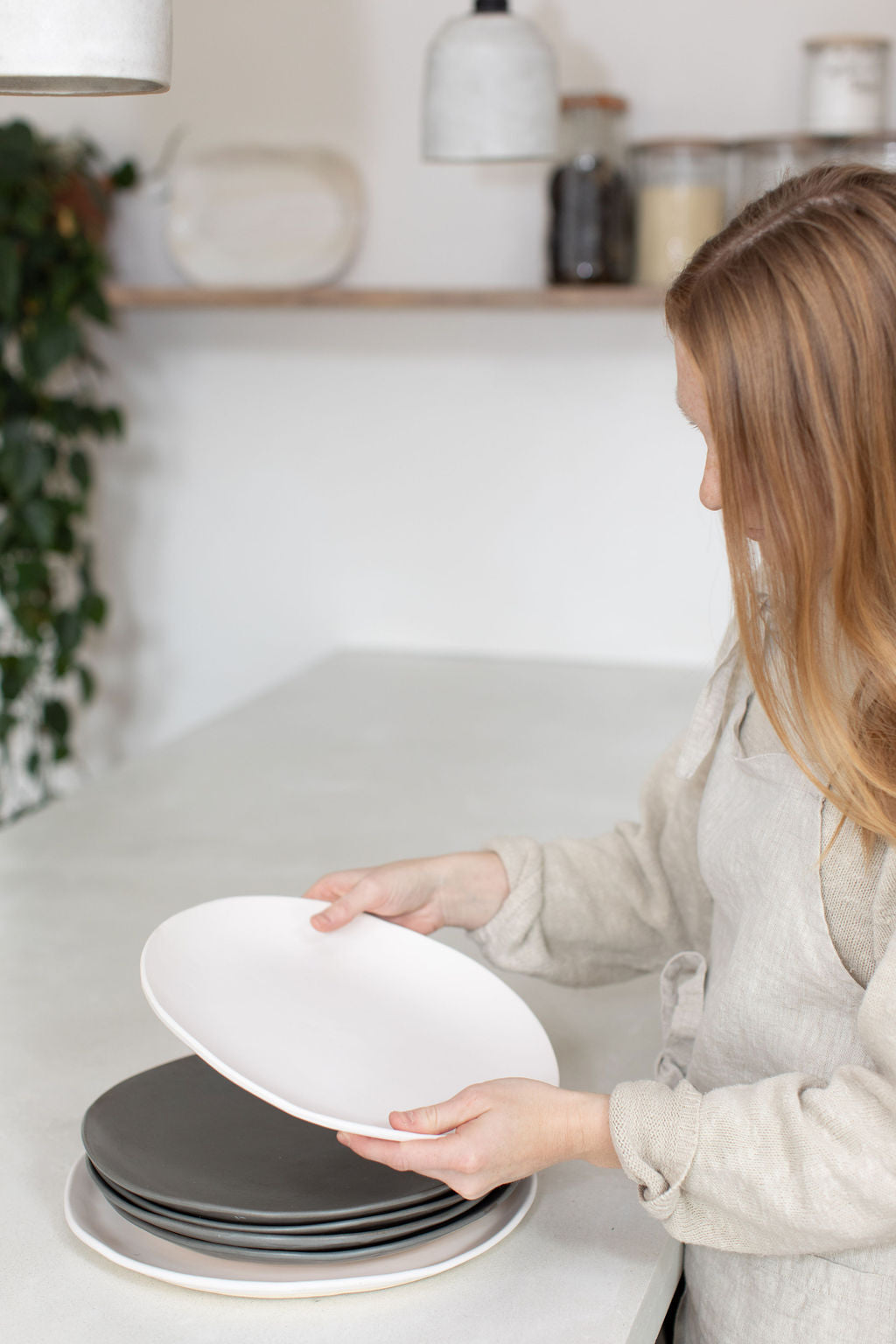 White Matte Dinner Plate