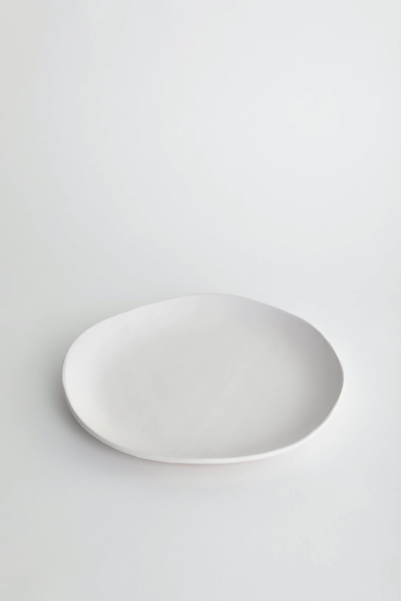tagliaferro ceramics white matte handmade ceramic dinner plate