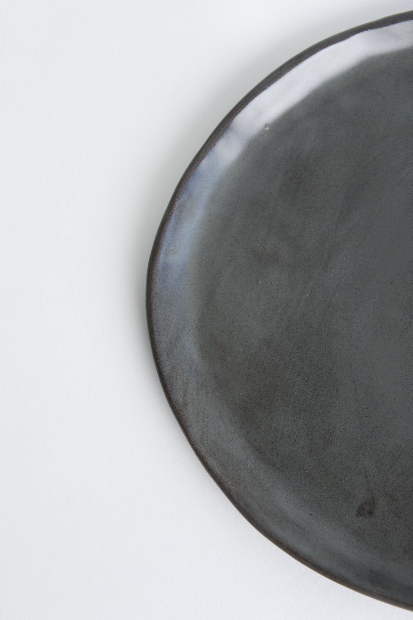 Charcoal Shino Salad Plate