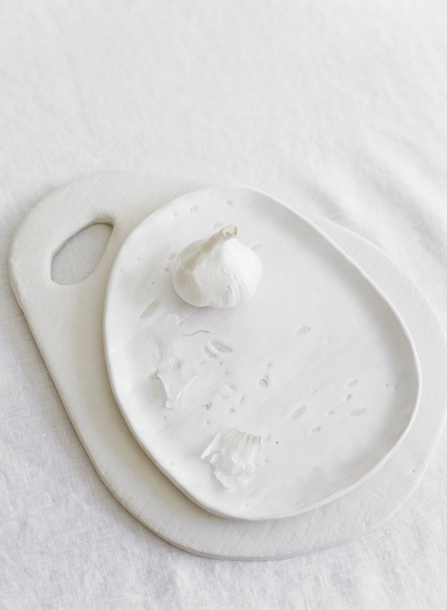 Turned Edge Mixed White Platter