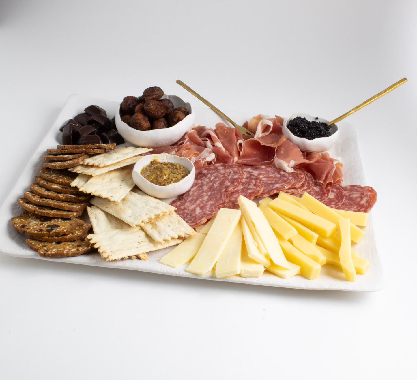 White Matte Linen Rectangle Platters