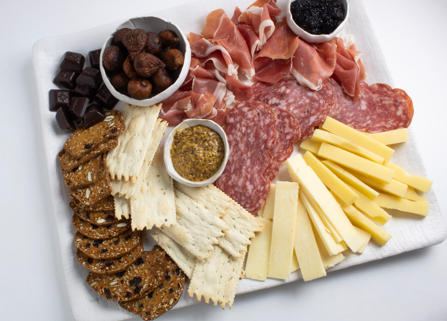 White Matte Linen Rectangle Platters