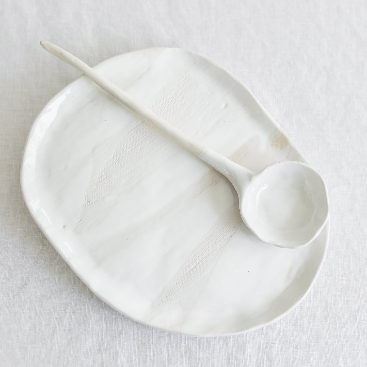 Turned Edge Mixed White Platter