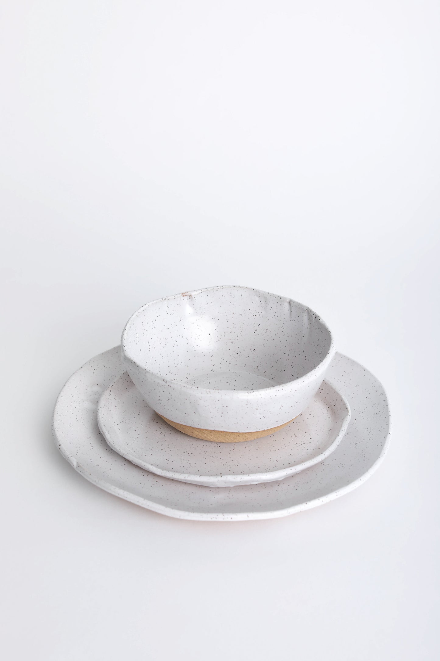 3 Piece Speckled Dinnerware Set