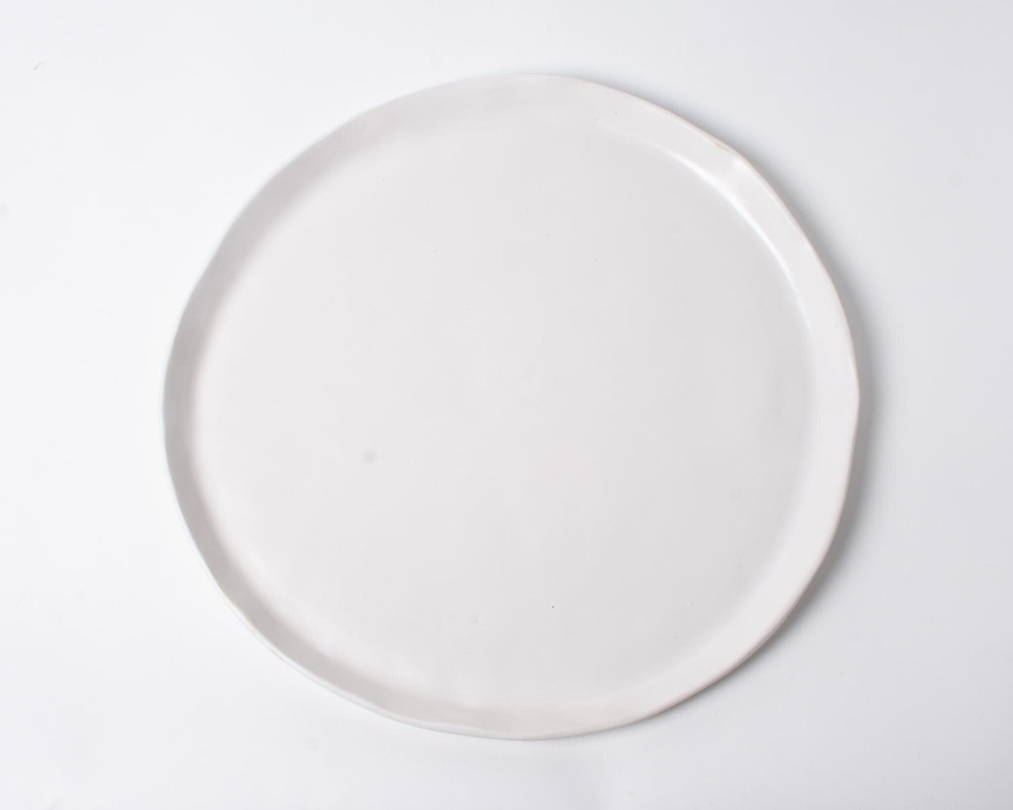 tagliaferro ceramics white matte large ceramic handmade plate