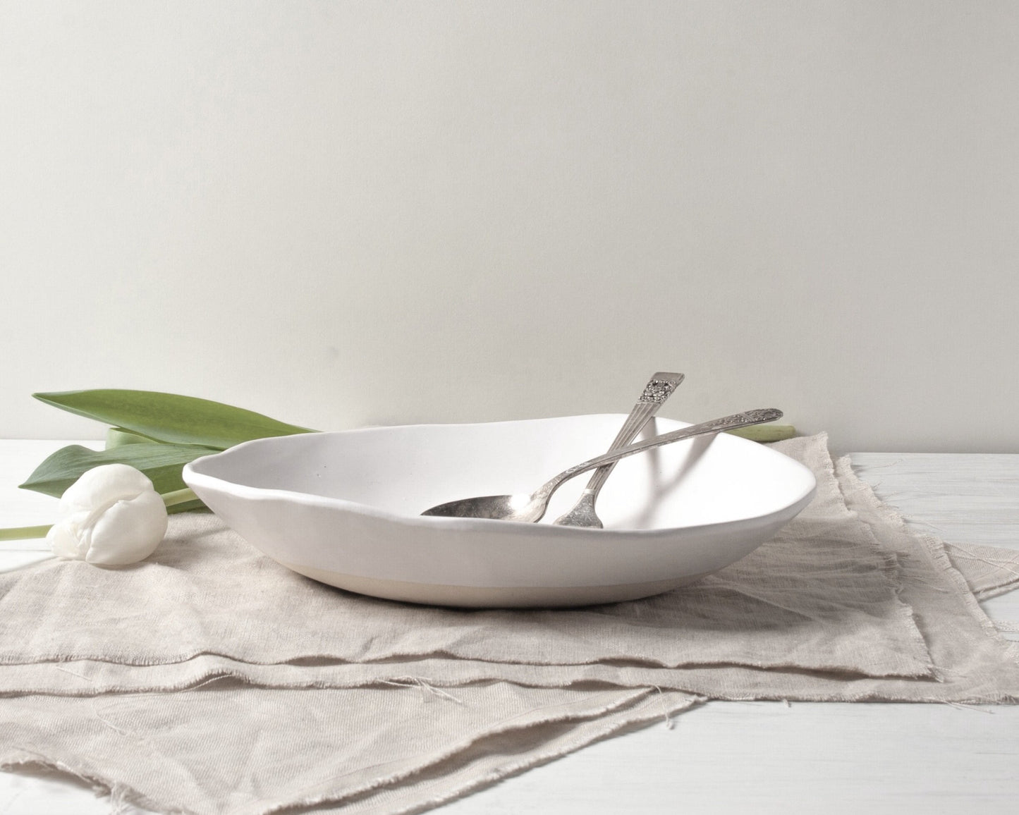 White Matte Pasta Bowl