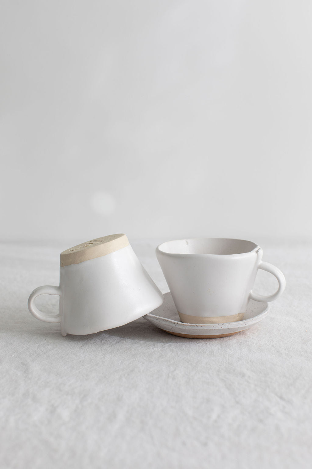 White Matte Tea Cup & Saucer Set