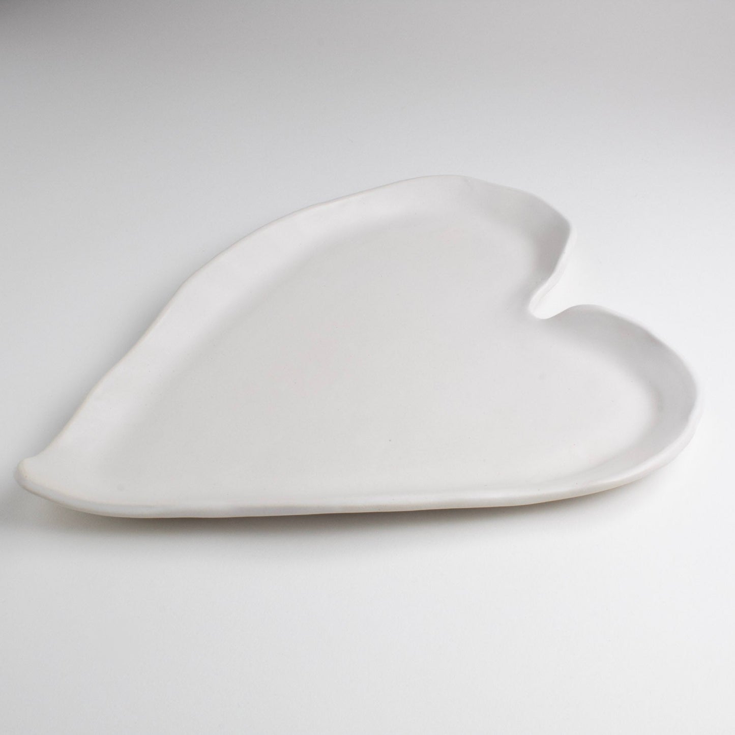 White Matte Heart Plates