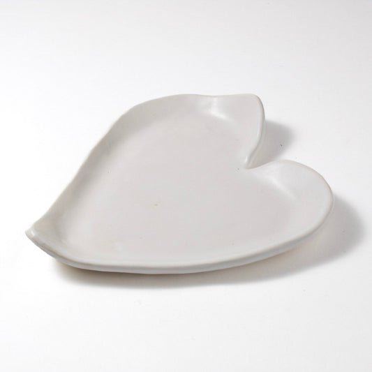 White Matte Organic Heart Plates|Seconds Sale 30% Off