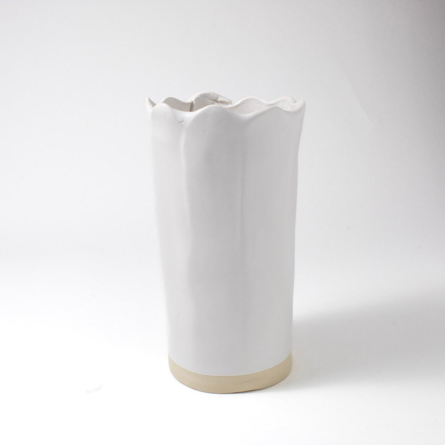 White Matte Fluted Vase|Seconds Sale 40% Off