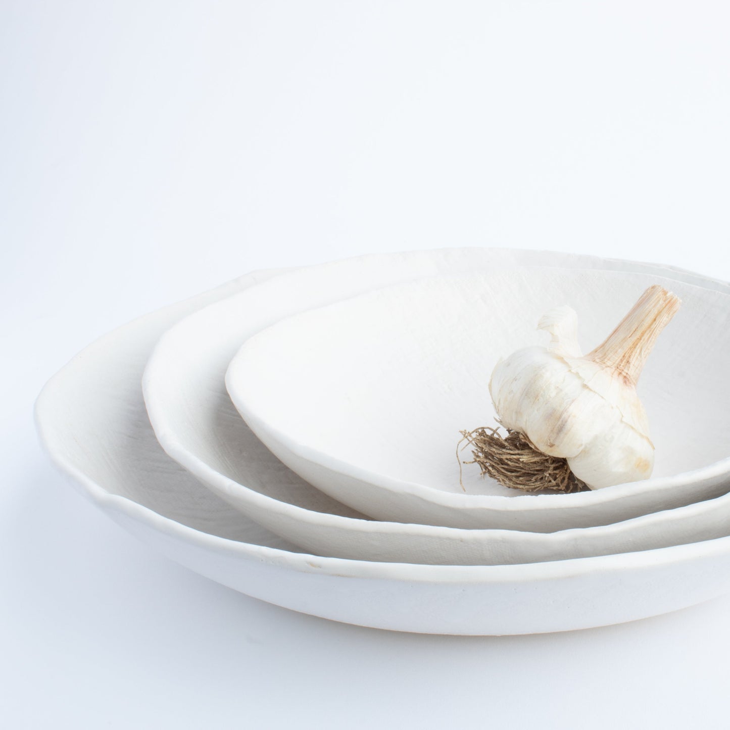 White Linen Serving Bowls