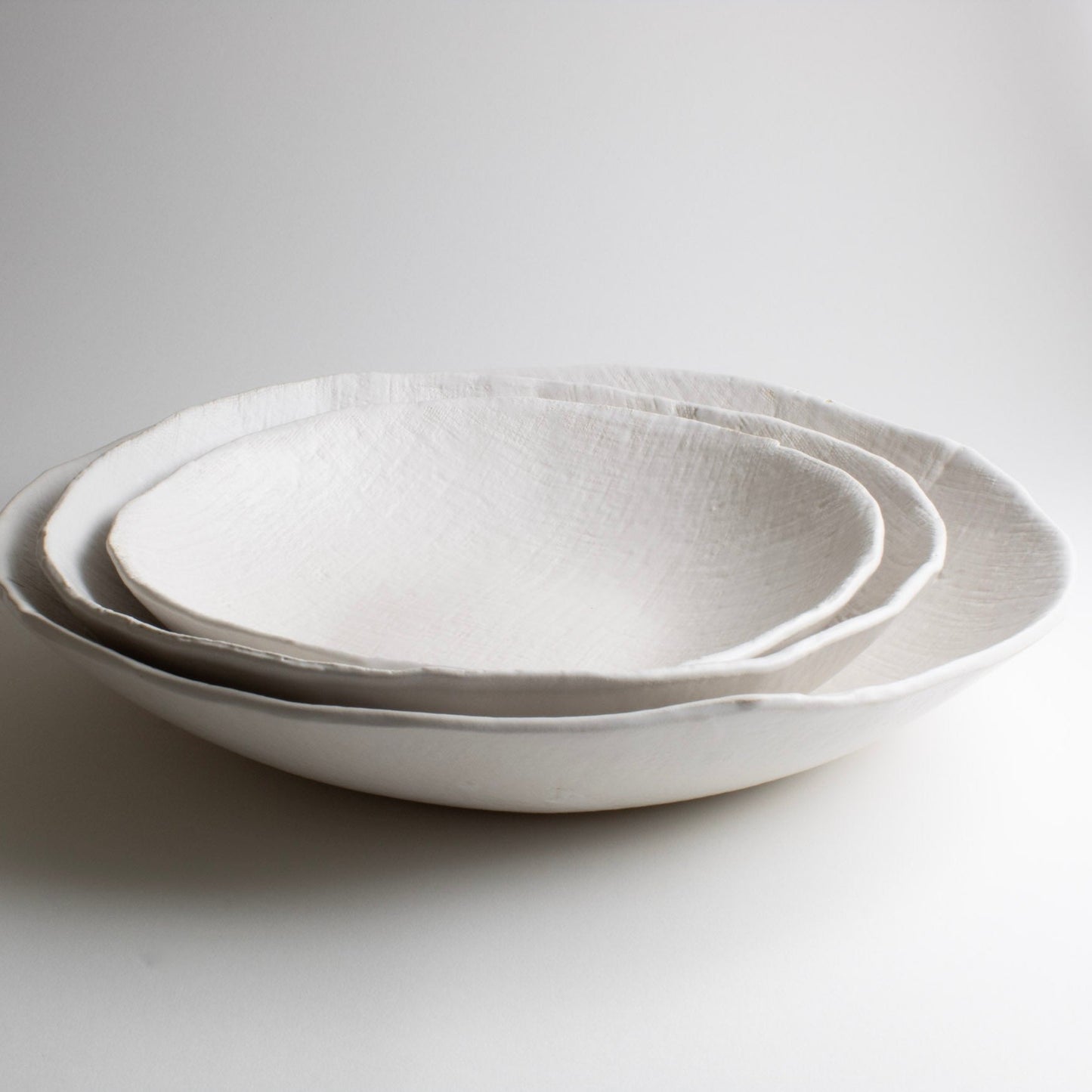 White Linen Serving Bowls