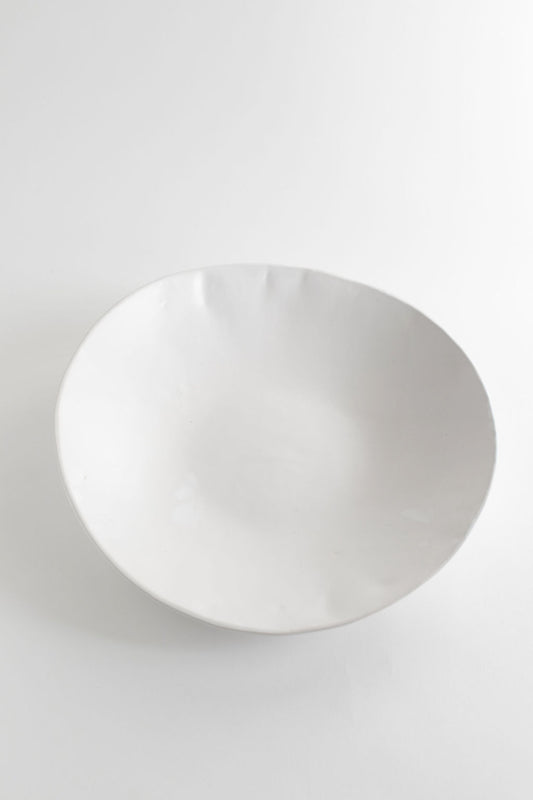 White Matte Large Serving Bowl
