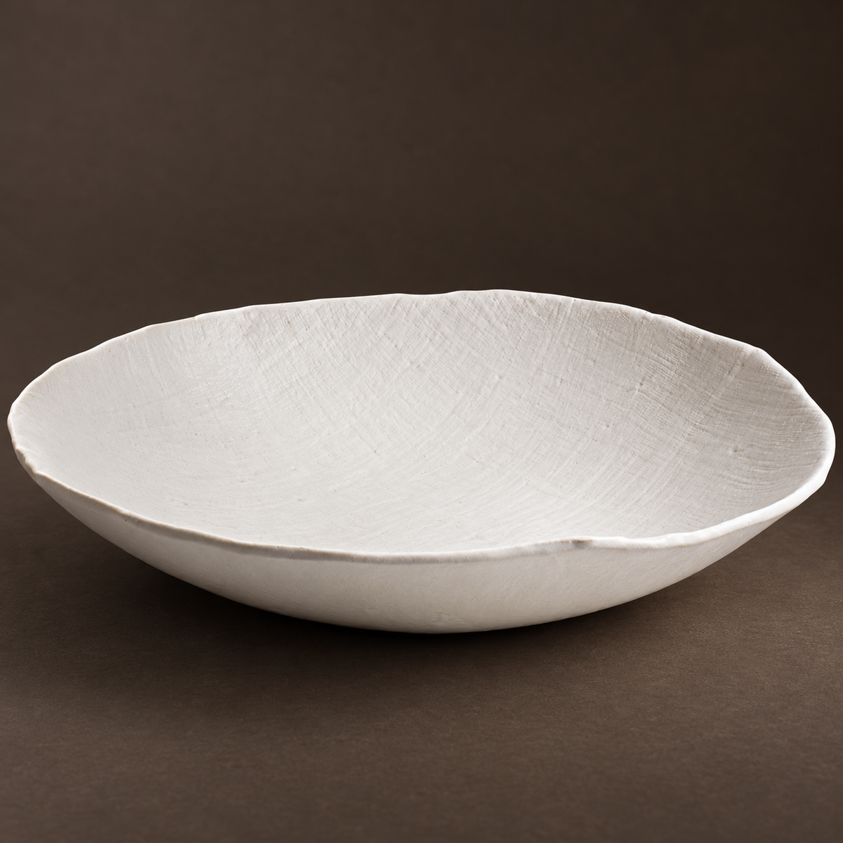 White Matte Linen Serving Bowls