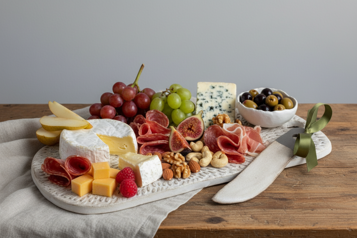 Petal Cheeseboard with charcuterie and Mini Spice Bowl
