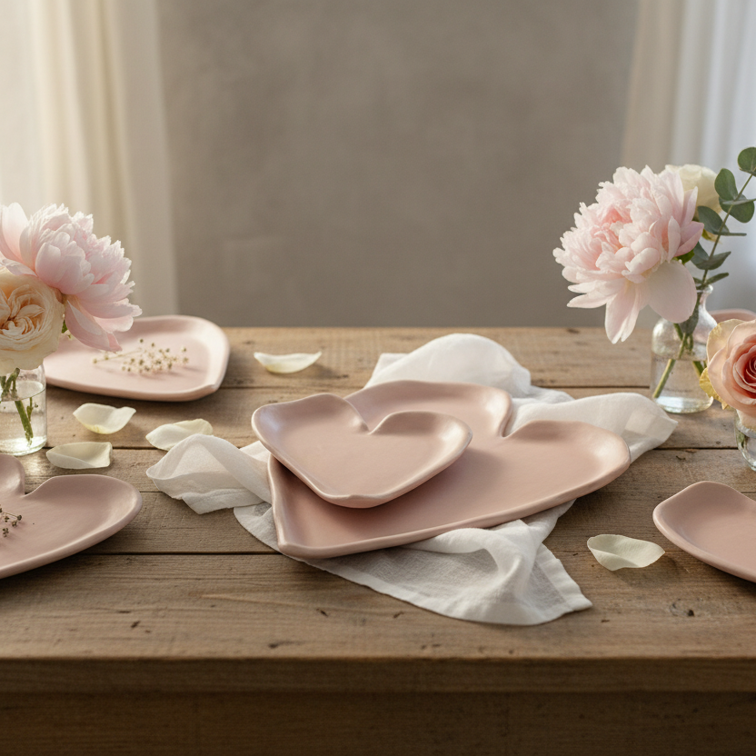 Pink Blush Heart Plates home page banner