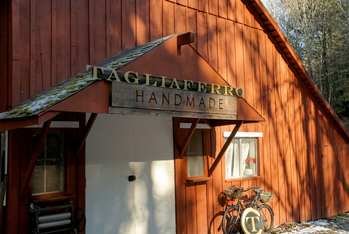 Load video: Tagliaferro Ceramics studio, a red barn located in the forest in Talent, Oregon