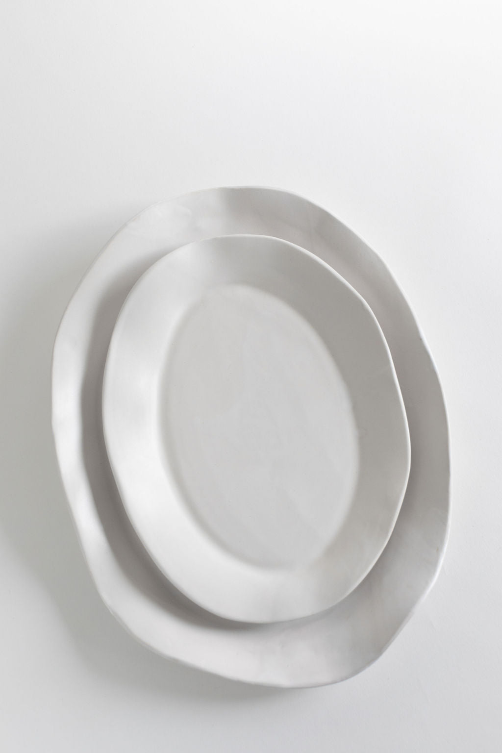 White Matte Oval Serving Platters