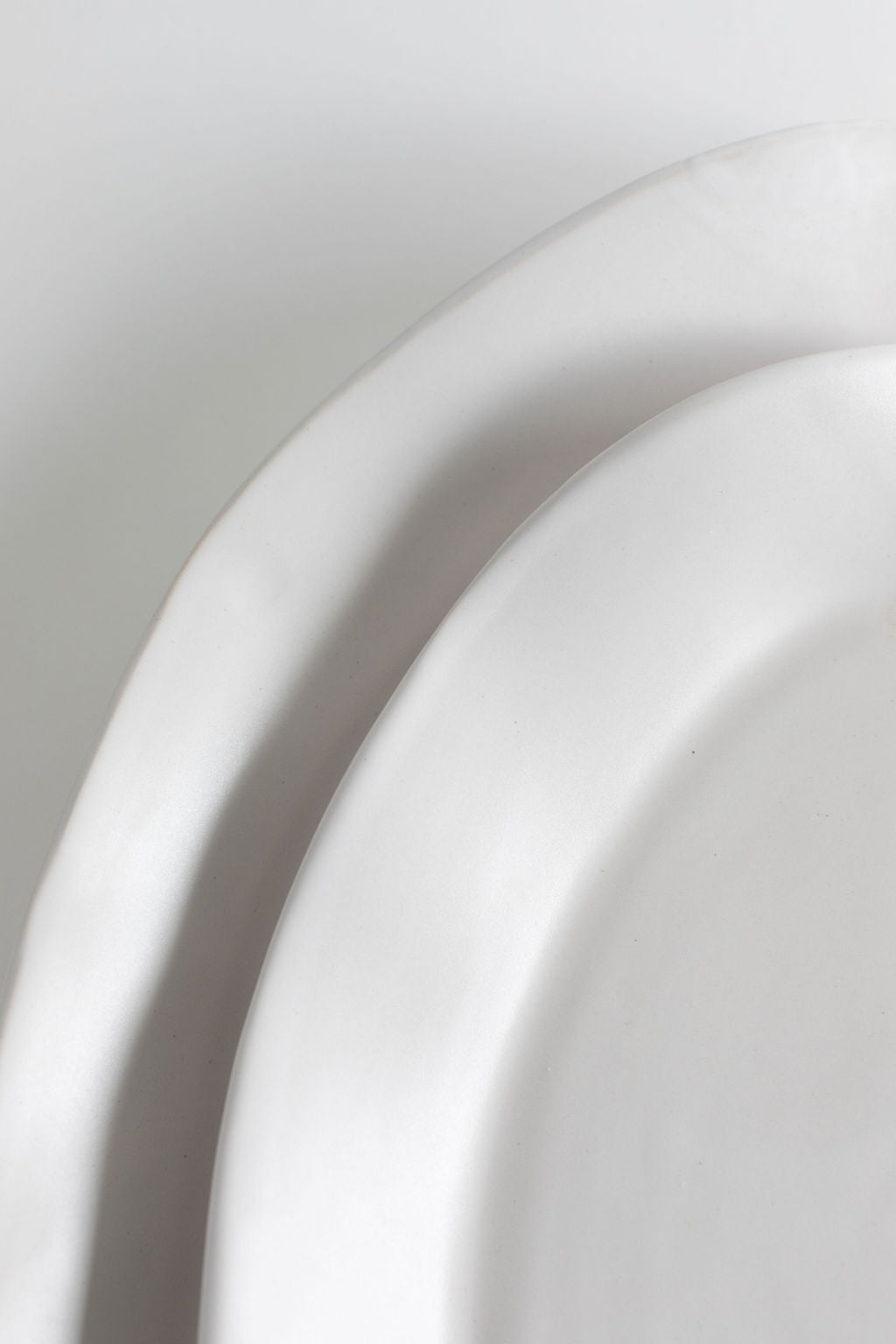 White Matte Oval Serving Platters